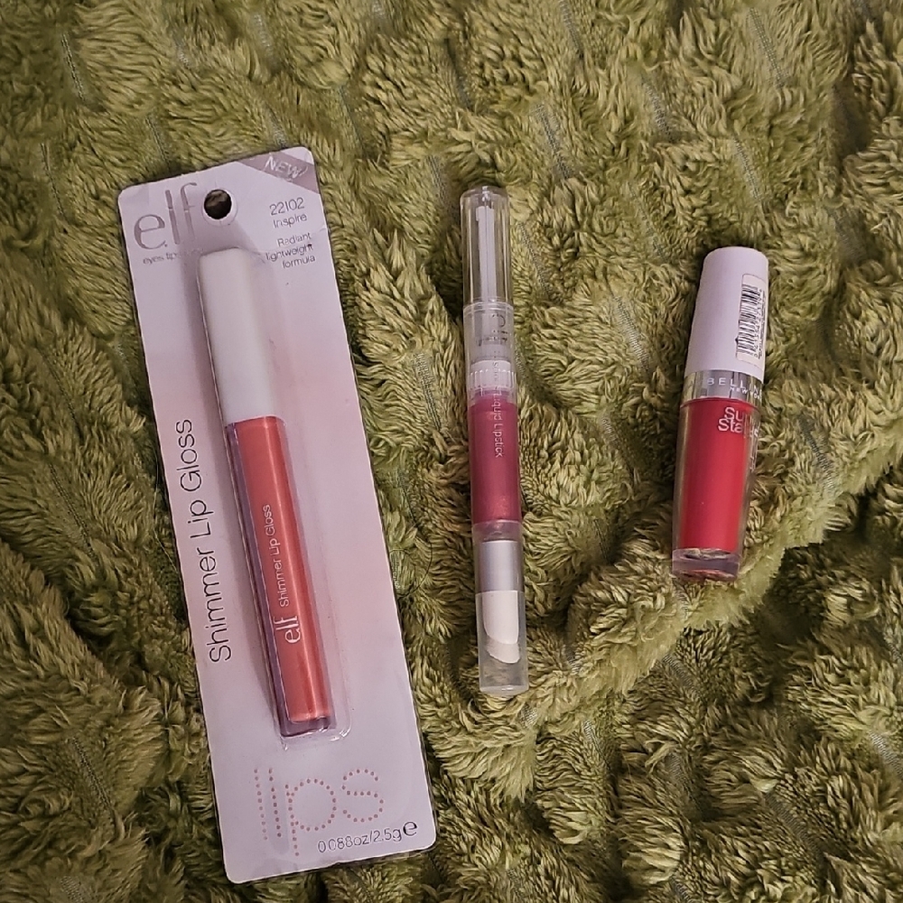 e.l.f. And Maybelline 3 Piece Shimmer Lip Gloss Set